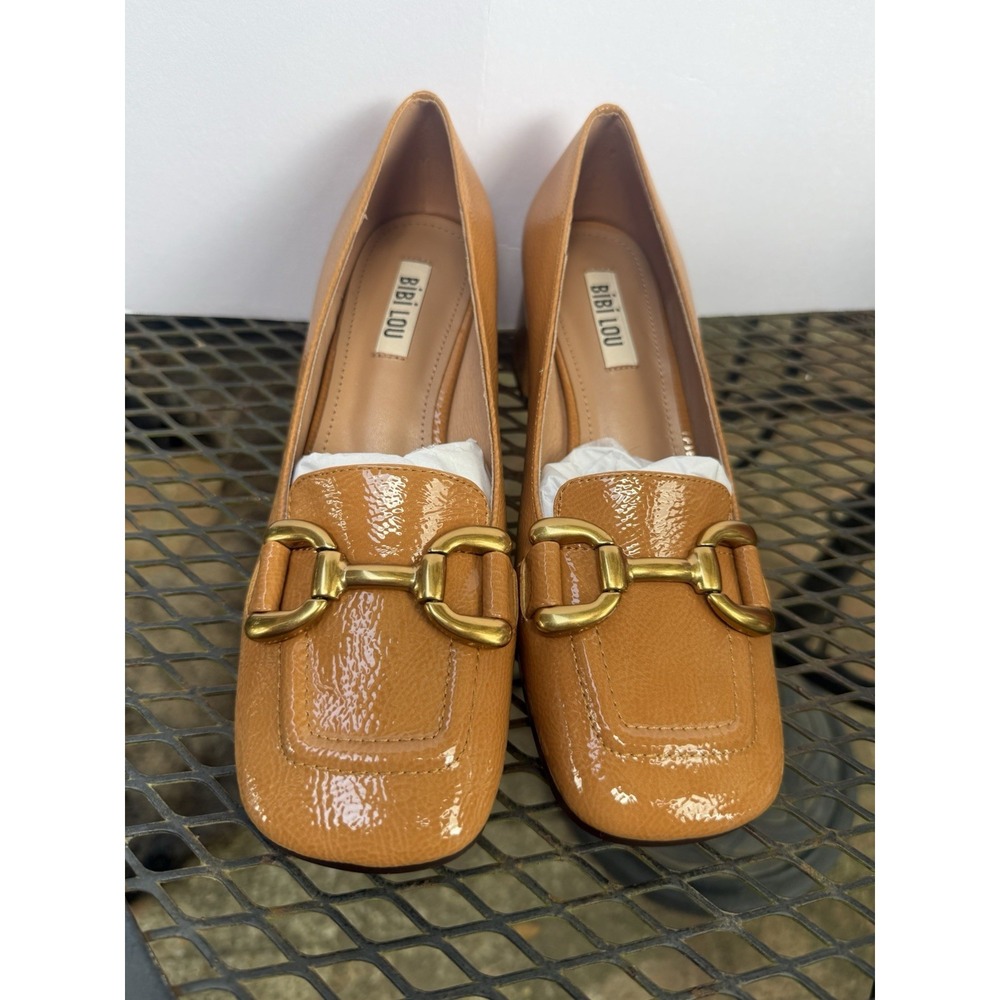 Anthropologie Brown Heels with Gold Buckle